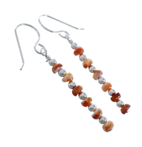 Genuine Sterling Silver Oyster Shell Bead Hook Dangle Earrings JX125556